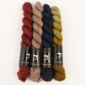 Dyed by DELZ BFL Sock Mini Yak Sock Mini Yarn Set 4 Skeins Multicolor
